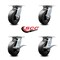 Service Caster 6 Inch Polyolefin Swivel Caster Set with Roller Bearings 2 Brakes SCC-35S620-POR-2-SLB-2 - alternate 3